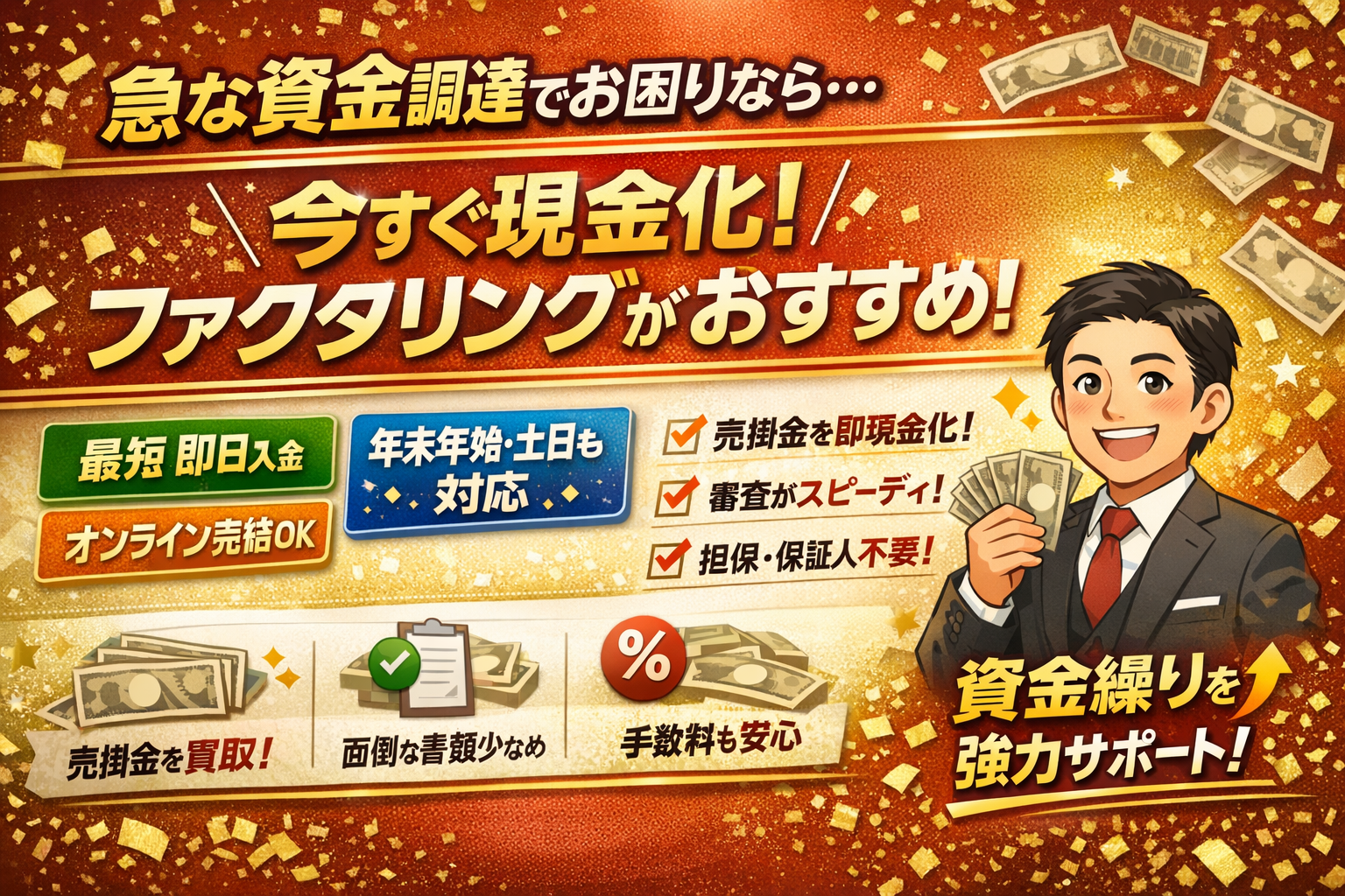 年末までにお金が要るならおすすめ即日ファクタリング会社比較